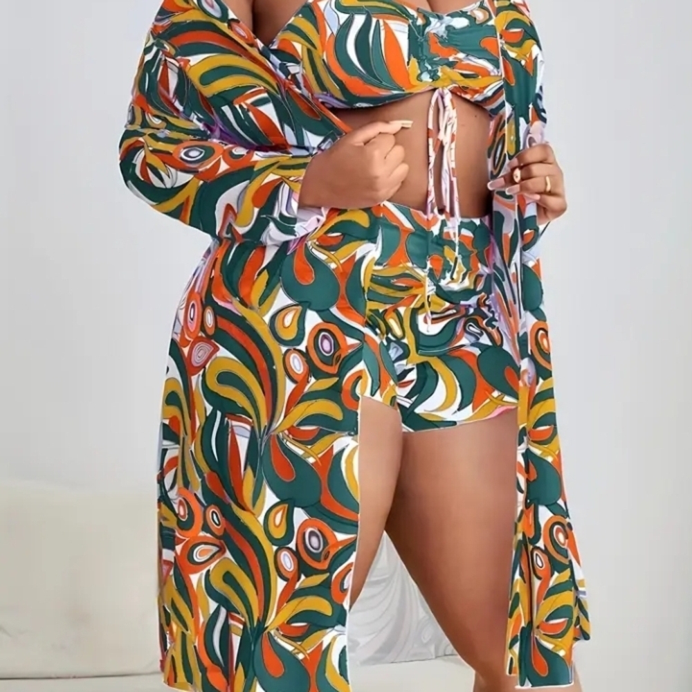 Colorful Abstract Print Three-Piece Set